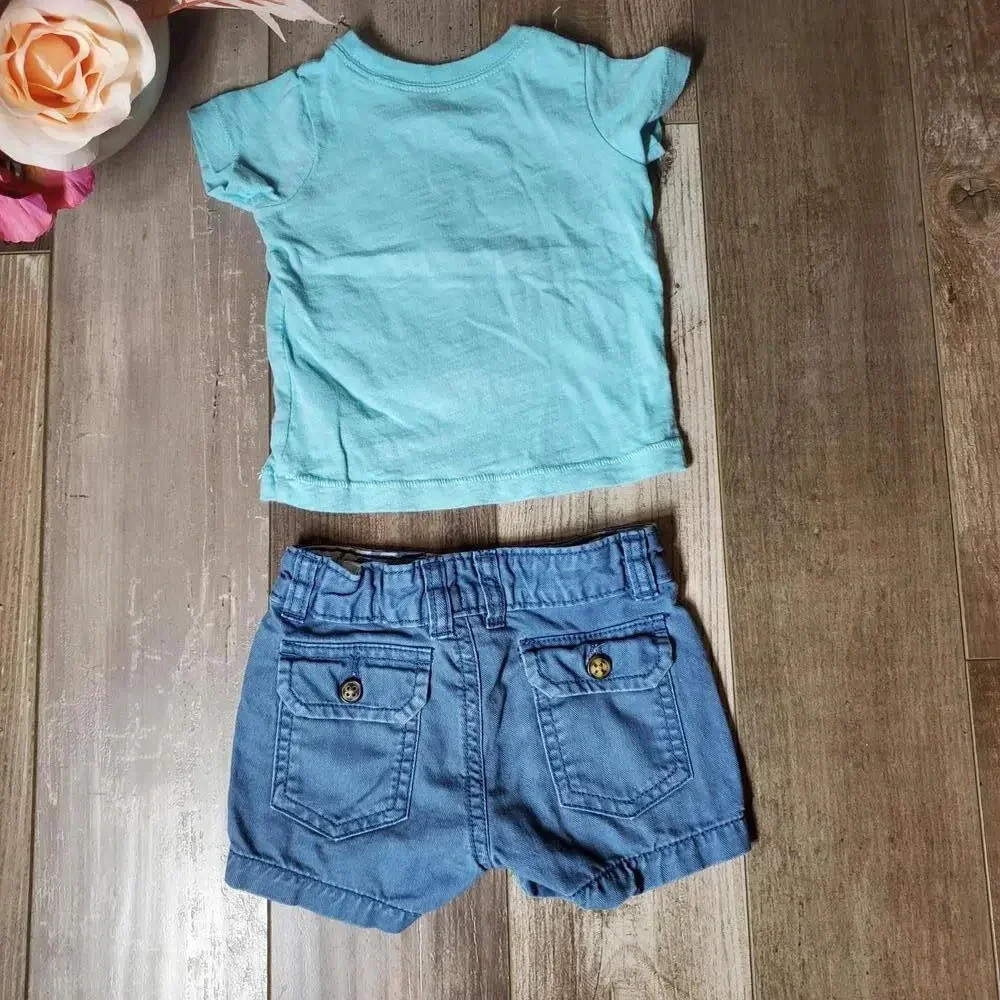 Carter's Blue Ahoy Mate Baby Boys Outfit Size 3M